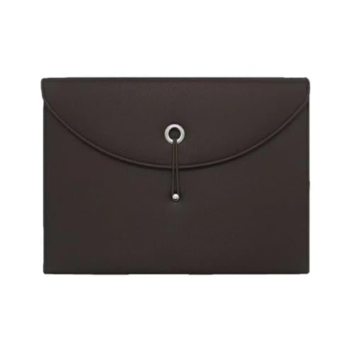 Dokumententasche aus PU-Leder, Fächermappe, A4, Zeichenpapier-Organizer, Leder-Dokumententasche, Umschlag, Dokumenten-Organizer (braun) von Generisch