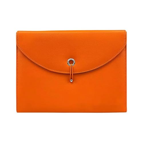 Dokumententasche aus PU-Leder, Fächermappe, A4-Zeichenpapier-Organizer, Leder-Dokumententasche, Umschlag-Dokumenten-Organizer (orange) von Generisch