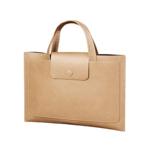 Dokumententasche aus PU-Leder mit Griff, Magnetknopf, doppellagig, wasserdicht, Dokumenten-Organizer, Quittungsdatei-Brieftasche, Khaki Dokumententasche aus PU-Leder mit Griff, Magnetknopf, doppellagig, wasserdicht, Dokumenten-Organizer, Quittungsdatei-Brieftasche, Khaki von Generisch
