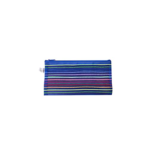 Dokumententasche mit Reißverschluss, Nylon, gestreift, Netzstoff, Dokumentenmappen, Schreibwaren, Aufbewahrung, Verpackung, 1 Packung, 23,5 x 18,5 cm, zufällige Farbauswahl, Haltbarkeit von Generisch