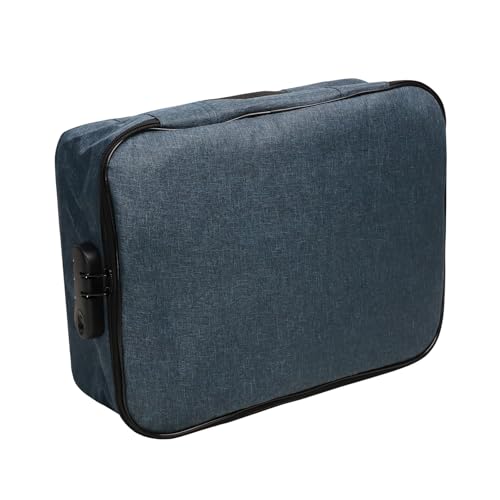 Dokumententasche mit Schloss, feuerfest, 3-lagig, mit Wasser-Reißverschluss, tragbare Reise-Organizer-Tasche für Laptop, Akten, Zertifikate, Aufbewahrung für Decken und Kissen (Marineblau Dokumententasche mit Schloss, feuerfest, 3-lagig, mit Wasser-Reißverschluss, tragbare Reise-Organizer-Tasche für Laptop, Akten, Zertifikate, Aufbewahrung für Decken und Kissen (Marineblau von Generisch