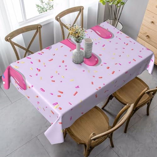 Donut-Dessert-Tischdecke, rechteckig, 140 x 90 cm, bunte Streutischdecke für Esstisch, knitterfreie Tischdecke für Zuhause, drinnen und draußen, Party-Dekoration Donut-Dessert-Tischdecke, rechteckig, 140 x 90 cm, bunte Streutischdecke für Esstisch, knitterfreie Tischdecke für Zuhause, drinnen und draußen, Party-Dekoration von Generisch