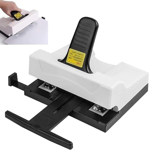 Doppelkopf-Hefter, robuste Papierbindemaschine, verstellbare Tiefe, Druckknopf-Nadelschlitz, für Büro, Schule, Drucken von Generisch