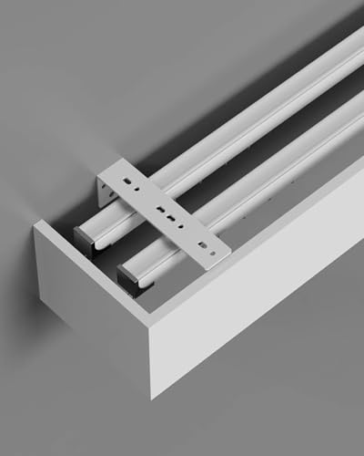 Doppelläufige Decken-/Wandhalterung, weiße Aluminium-Legierung, Vorhangschienen mit leisen Rollen, 2 m, Schlafzimmervorhangschienensystem Doppelläufige Decken-/Wandhalterung, weiße Aluminium-Legierung, Vorhangschienen mit leisen Rollen, 2 m, Schlafzimmervorhangschienensystem von Generisch
