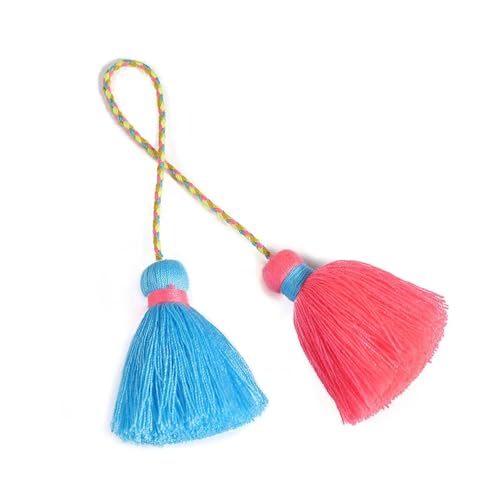 Doppelseitige Quaste für Aufhängen, 27 cm Länge, DIY-Handwerk, Ornament, Vorhang, dekorative Tasche, Anhänger, Zubehör(Blue Watermelon Red) von Generisch