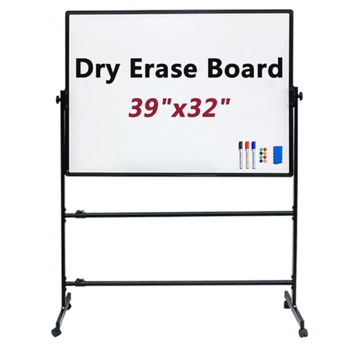 Doppelseitiges, magnetisches mobiles Whiteboard, höhenverstellbar, trocken abwischbar, wendbare Staffelei für Schule, Zuhause, Büro und Konferenzraum, 80 x 100 cm Doppelseitiges, magnetisches mobiles Whiteboard, höhenverstellbar, trocken abwischbar, wendbare Staffelei für Schule, Zuhause, Büro und Konferenzraum, 80 x 100 cm von Generisch