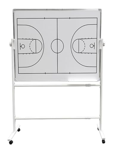 Doppelseitiges Whiteboard auf Rädern für Trainer, trocken abwischbare Tafel mit magnetischen Markern und Radiergummi, ideal für Basketball, Fußball und Volleyball von Generisch