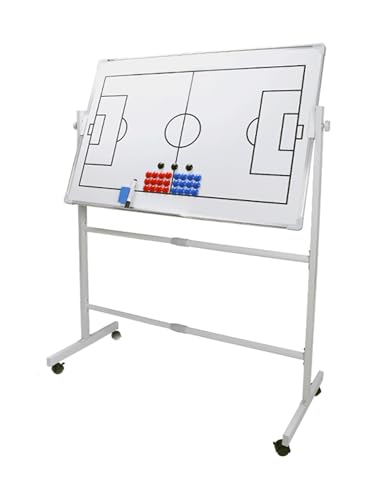 Doppelseitiges Whiteboard auf Rädern für Trainer, trocken abwischbare Tafel mit magnetischen Markern und Radiergummi, ideal für Basketball, Fußball und Volleyball von Generisch