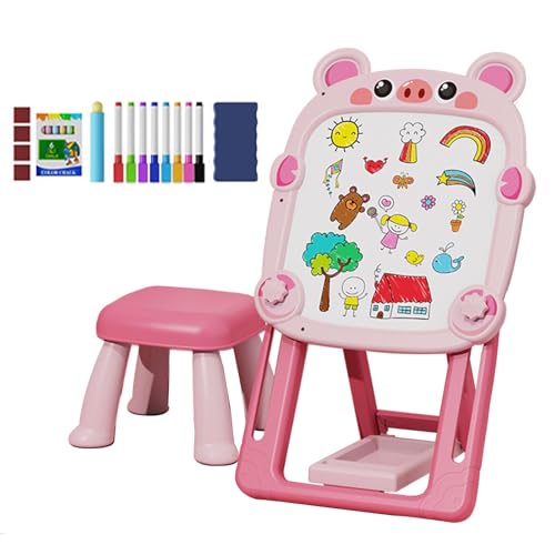 Doppelseitiges Zeichenbrett, verstellbares magnetisches Whiteboard, -Zeichentafel, stehende Kunststaffelei, faltbare Halterung, magnetische Kreidetafel und Whiteboard- von Generisch
