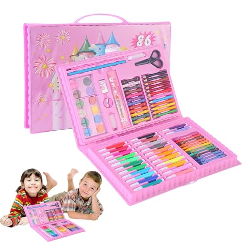 Doppelseitiges dreifach gefaltetes -Kunst-Set – Malkunst-Set für Kinder, 86-teiliges Zeichenset, Malkasten mit Ölkreiden, Buntstiften, Markern, Malpinsel, Skizzenblock Doppelseitiges dreifach gefaltetes -Kunst-Set – Malkunst-Set für Kinder, 86-teiliges Zeichenset, Malkasten mit Ölkreiden, Buntstiften, Markern, Malpinsel, Skizzenblock von Generisch
