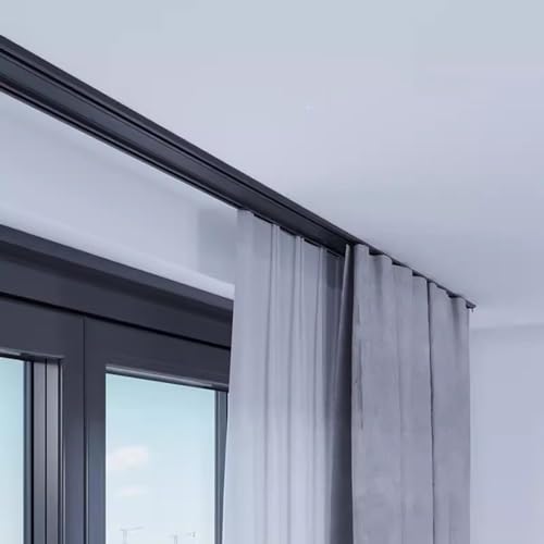 Doppelte Gardinenschienen zur Deckenmontage - Ideal für Fenster, Balkone, Vans & Terrassen - Komplettes Zubehör für einfache Installation im Lieferumfang enthalten Doppelte Gardinenschienen zur Deckenmontage - Ideal für Fenster, Balkone, Vans & Terrassen - Komplettes Zubehör für einfache Installation im Lieferumfang enthalten von Generisch