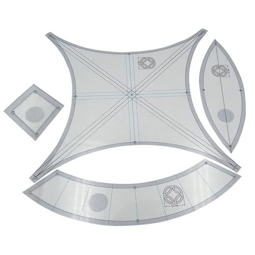 Doppelter Ehering-Schablone – Quilt-Lineal, multifunktionales Acryl-Muster, Nähanleitung für gebogene Teile, Quilt-Herstellungsschablone für Anfänger, -Werkzeug für Bastelprojekte von Generisch