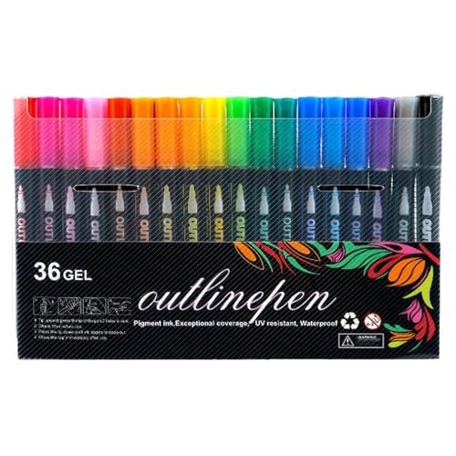 Double Outline Stifte, 24 Farben Magische Stifte Glitzerstifte, Wasserfest Zweizeilige Stifte,graffiti-textmarker,Doppellinien Stifte Marker,Leuchtstifte Zum Ausmalen Von Graffiti-Textmarkern Double Outline Stifte, 24 Farben Magische Stifte Glitzerstifte, Wasserfest Zweizeilige Stifte,graffiti-textmarker,Doppellinien Stifte Marker,Leuchtstifte Zum Ausmalen Von Graffiti-Textmarkern von Generisch