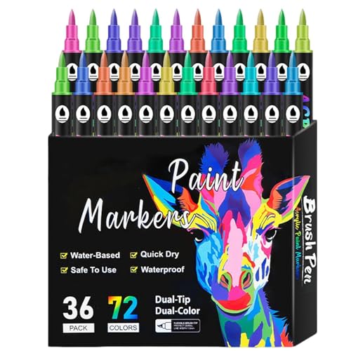 Double Tip Markers, Drawing Pens, Art Coloring, Fine Brush Marker Set for Kids Adults, Artist Sketch Markers, Journaling, Lettering, Crafts, School, Home 6.5x0.35 inches von Generisch