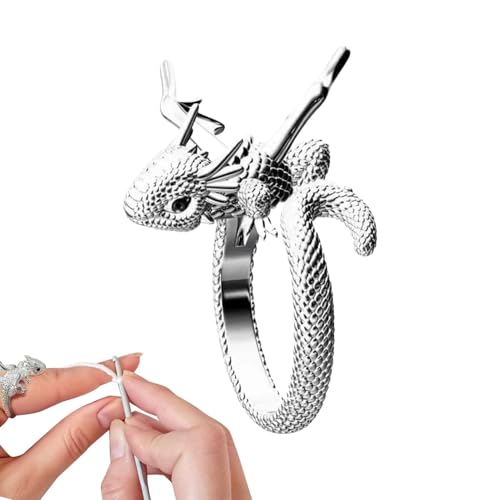 Drachen Häkelring für Finger - Drachen Garn Führung Stricken Spannringe | Verstellbarer Fingergarnring | Häkelspannring zum Häkeln | Garnspannring zum Häkeln von Drachenschlaufen Drachen Häkelring für Finger - Drachen Garn Führung Stricken Spannringe | Verstellbarer Fingergarnring | Häkelspannring zum Häkeln | Garnspannring zum Häkeln von Drachenschlaufen von Generisch