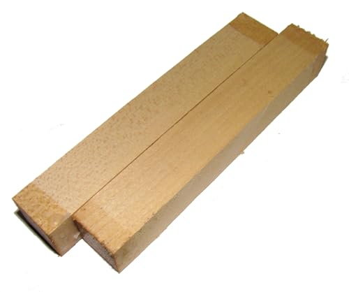 Drechselholz Pen Blanks 2x2x12cm 2Stück, verschiedene Holzarten, Stiftrohlinge für Kugelschreiber, DIY, Turning Blank (Ahorn) von Generisch