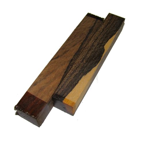 Drechselholz Pen Blanks 2x2x12cm 2Stück, verschiedene Holzarten, Stiftrohlinge für Kugelschreiber, DIY, Turning Blank (Ziricote) von Generisch