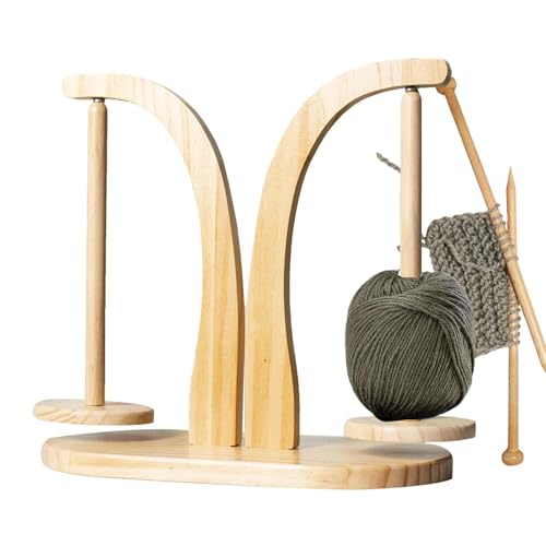 Drehbarer Garnhalter aus , Häkelgarnrollenhalter, drehbarer magnetischer Holzwollenhalter, platzsparender Spinner zum Stricken und Häkeln von Generisch