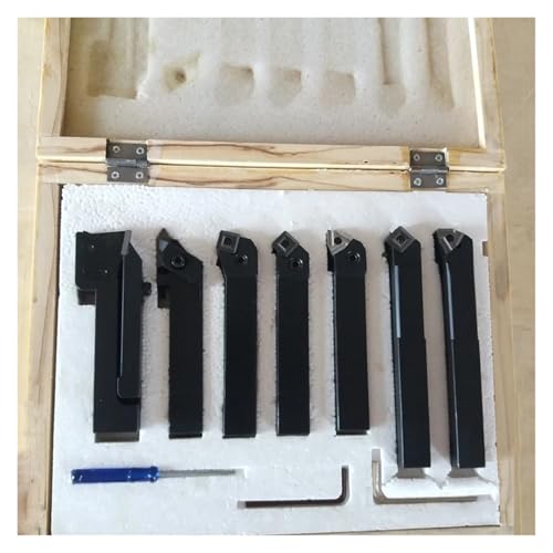 Drehmaschinen-Drehwerkzeug-Set, 25 mm, Wendeschneidwerkzeug-Set, Hartmetall-Schneidwerkzeug-Set, 7-teilige Drehmaschine für Präzisionsbearbeitung und Drehen von Generisch