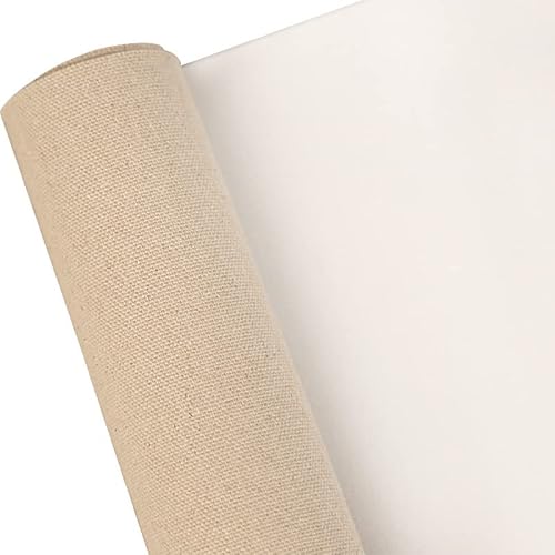 Dreifach grundierte Leinenmischung, Leinwandrolle für Kunstdrucke, mittlere Textur, 5 m lang, ideal zum Malen, Basteln und für DIY-Projekte, Kunststoff von Generisch