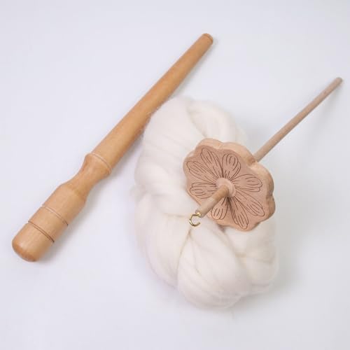 Drop Spindel – Top Whorl Garn Spinner | Holzhandwerkswerkzeug | leichtes Buchenholz-Nähzubehör, glatter Spin zum Weben, Stricken, Häkeln, Hobby-Faser-Kunstprojekte von Generisch
