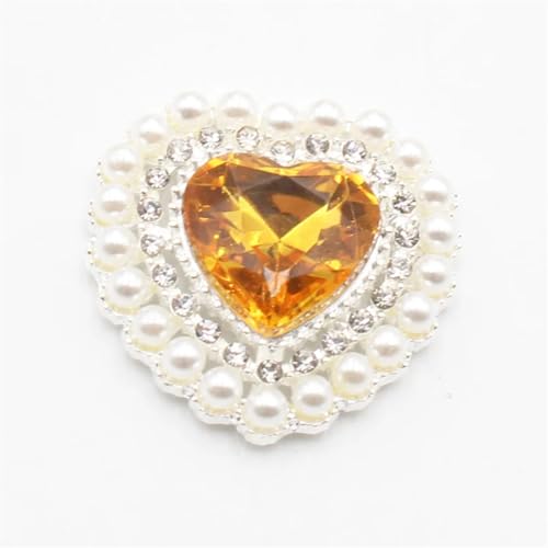 Druckknöpfe in Herzform, Metalllegierung, Strass, flache Unterseite, 26 x 28 mm, 10 Stück Druckknöpfe in Herzform, Metalllegierung, Strass, flache Unterseite, 26 x 28 mm, 10 Stück von Generisch