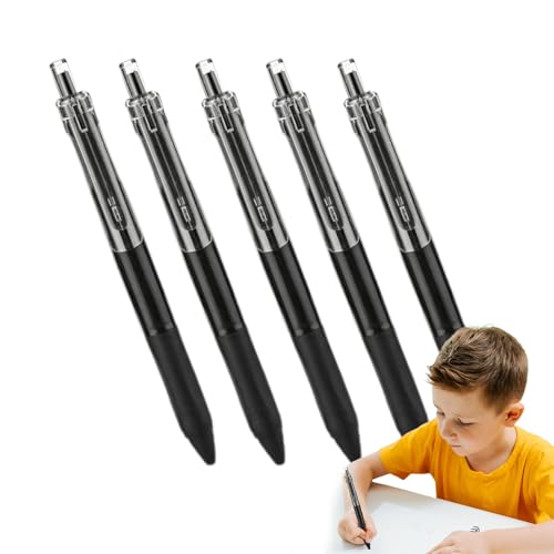 Druckkugelschreiber,Kugelschreiber Schwarz, 5 Stück einziehbare Business-Signaturstifte 0,5 mm, Tragbare, glatte Kugelschreiber mit mittlerer Spitze, Schreibwaren zum Schreiben und Journaling Druckkugelschreiber,Kugelschreiber Schwarz, 5 Stück einziehbare Business-Signaturstifte 0,5 mm, Tragbare, glatte Kugelschreiber mit mittlerer Spitze, Schreibwaren zum Schreiben und Journaling von Generisch
