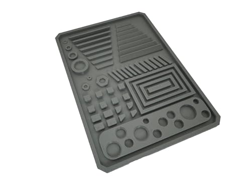 Dry Brush Texture Palette für trockenes Bürsten, Grundformen, Tischplatte, Miniatur-Gaming – 3D-Druck Dry Brush Texture Palette für trockenes Bürsten, Grundformen, Tischplatte, Miniatur-Gaming – 3D-Druck von Generisch