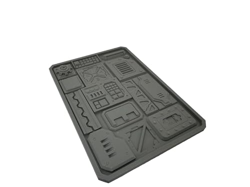 Dry Brush Texture Palette für trockenes Bürsten Sci-Fi-Thema, Tischplatte, Miniatur-Gaming – 3D-Druck Dry Brush Texture Palette für trockenes Bürsten Sci-Fi-Thema, Tischplatte, Miniatur-Gaming – 3D-Druck von Generisch