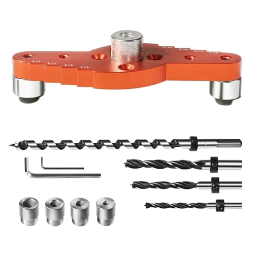 Dübelvorrichtungssatz für schwebendes, Bohrführung für gerade Löcher,Floating Shelf Jig Kit 1/2x11,8 Zoll Dübelbohrer-Set - Installations-Bohrführungs-Zentrier-Hardware-Kit für e von Generisch