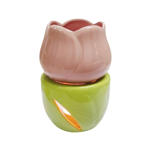 Duftlampe für Duftöl | Schicke Blumenform Wachsschmelzbrenner | Wachsschmelzbrenner | Blumenduftwärmer mit Kerzenlöffel | Teelichthalter für Wohnzimmer, Schlafzimmer, Heimdekoration von Generisch