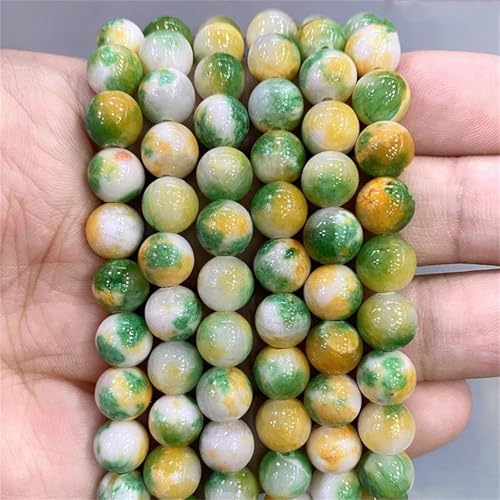 EN8 gelbe persische Jades Natursteinperlen, runde Abstandshalter-Perlen, DIY-Zubehör, Armband für Schmuckherstellung, 38,1 cm EN8 gelbe persische Jades Natursteinperlen, runde Abstandshalter-Perlen, DIY-Zubehör, Armband für Schmuckherstellung, 38,1 cm von Generisch