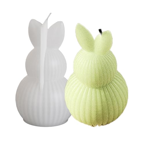 Easter Bunny Candle Mold Set, Egg-Shaped Concrete & Epoxy Resin Molds, Silicone Desktop Ornament Plaster Molds for Home Decor Crafts von Generisch