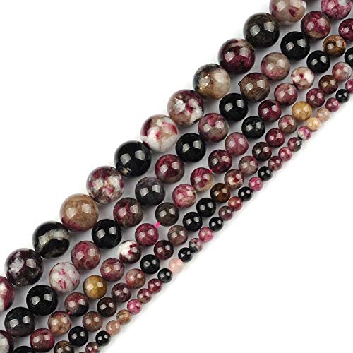 Echte natürliche, glatte, runde bunte Turmalin-Edelsteinperlen, lose Perlen zur Schmuckherstellung, ca. 39,4 cm (bunter Turmalin, 12 mm) von Generisch