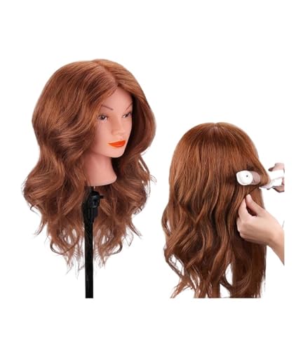 Echthaar Puppenkopf Zum Locken Glätten Färben Flechten Frisieren Dunkelbraun Mannequin Head Training Head Kit Echthaar Puppenkopf Zum Locken Glätten Färben Flechten Frisieren Dunkelbraun Mannequin Head Training Head Kit von Generisch
