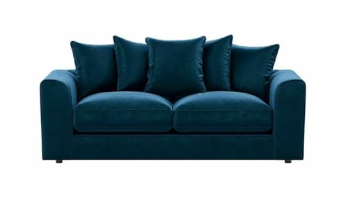 Ecksofa-Set aus Plüschstoff mit 3 + 2-Sitzer Drehstuhl und Kissen-Top-Fußhocker von Generisch
