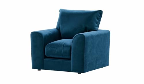 Ecksofa-Set aus Plüschstoff mit 3 + 2-Sitzer Drehstuhl und Kissen-Top-Fußhocker von Generisch