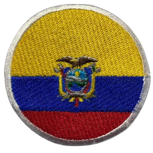 Ecuador Flagge Patch Rund - 6cm Besticktes Bügelbild / Aufbügler - Taktisches Militär Emblem für Jacken, Rucksäcke, Hüte, Westen & Kleidung - Kreisförmige Nationalflagge Patch von Generisch