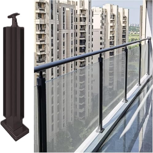 Edelstahl-Baluster für Treppenhäuser, Glasgeländer, Außenpool, Zaunpfosten, Klemmen, 120 cm, Saphir-Finish – Glasbalustraden-Lösung von Generisch