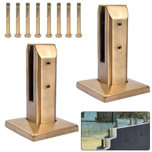 Edelstahl Glas Pool Zaun Zapfen Klemme Heavy Duty Geländer Pfosten für Balkon Garten Deck Handlauf Gebürstete Oberfläche 10 Stück von Generisch