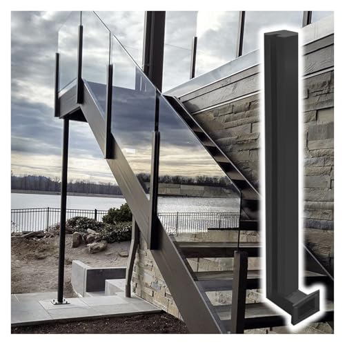 Edelstahl Glasgeländer Halterung für Treppen und Decks, sichere Klemme für Glas und Holzplatten, rechtes Ende Pfosten Edelstahl Glasgeländer Halterung für Treppen und Decks, sichere Klemme für Glas und Holzplatten, rechtes Ende Pfosten von Generisch