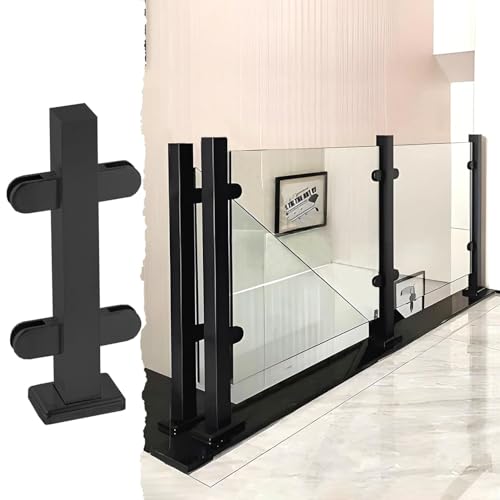 Edelstahl-Glasgeländerpfosten-Set, 61 cm bis 119,4 cm, verstellbare Glas-Leitplanke mit Klemmen für Innen- und Außentreppen – langlebige und stilvolle Balustraden-Lösung von Generisch
