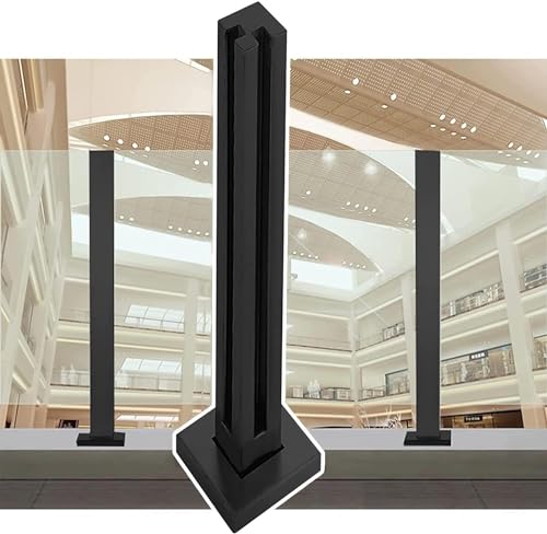 Edelstahl Schwarz Glas Geländersystem Glas Balustrade Pfosten Garten Treppengeländer Korridor Glasplatte Klemme Modern Indoor / Outdoor Sicherheitsbarriere von Generisch