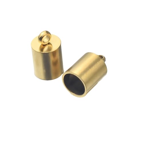 Edelstahl-Verschlüsse, Haken, Kordeln, Endkappen, Schnur für Schmuckherstellung, Armband, Halskette, DIY-Schmuck, 10 Stück (Gold, 10 mm) von Generisch