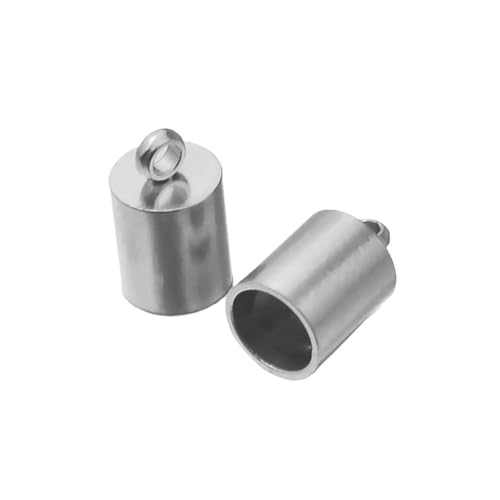 Edelstahl-Verschlüsse, Haken, Kordeln, Endkappen, Schnur für Schmuckherstellung, Armband, Halskette, DIY-Schmuck, 10 Stück (Silber, 10 mm) von Generisch