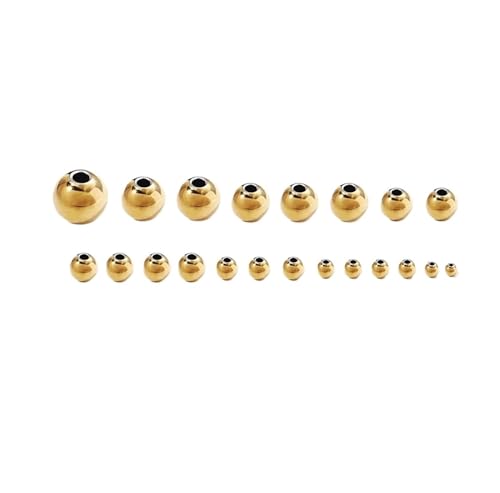 Edelstahlperlen für Schmuckherstellung, lose Abstandshalter, DIY-Armbänder, Halsketten, Armbänder (Gold, 10 x 2 mm, 10 Stück) von Generisch