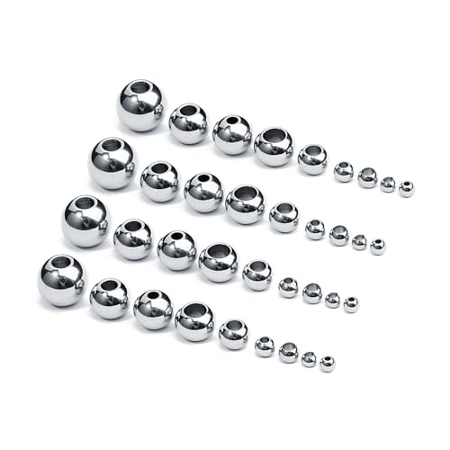 Edelstahlperlen zur Schmuckherstellung, lose Abstandshalter, DIY-Armbänder, Halsketten, Armbänder (silberfarben, 5 x 2,5 mm, 50 Stück) von Generisch