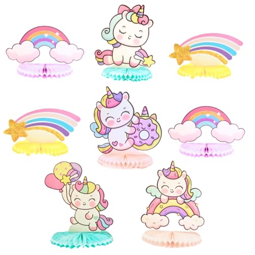 8 Stück Einhorn Party Deko Wabenaufsteller, Tischdekoration für Kindergeburtstagsparty Mitgebesel, Mädchengeburtstag, Wiederverwendbar, Plastikfrei, Regenbogen Pastellfarben Gelb Pink Lila Blau Mint 8 Stück Einhorn Party Deko Wabenaufsteller, Tischdekoration für Kindergeburtstagsparty Mitgebesel, Mädchengeburtstag, Wiederverwendbar, Plastikfrei, Regenbogen Pastellfarben Gelb Pink Lila Blau Mint von Generisch