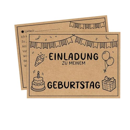 Generisch Einladungskarten Kindergeburtstag Junge, Kreative Einladungskarten, Kraftpapier, Personalisiert, Partyeinladungen, Geburtstagseinladungen, DIN A6, für Mädchen & Jungen Generisch Einladungskarten Kindergeburtstag Junge, Kreative Einladungskarten, Kraftpapier, Personalisiert, Partyeinladungen, Geburtstagseinladungen, DIN A6, für Mädchen & Jungen von Generisch