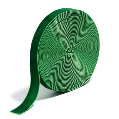 Einseitiges Satin-Samtband, 9,1 m, DIY-Bastelband for Verpacken von Geschenken, Schleifenherstellung, Partys, Hochzeiten, Weihnachtsdekorationen(Green,Width 1.5cm 10yards) von Generisch